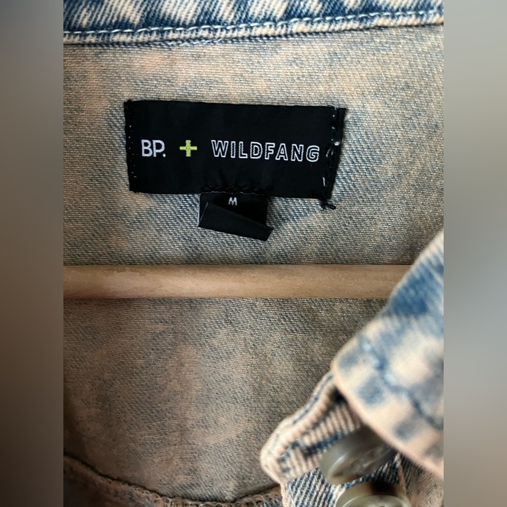 BP + Wildfang Acid Wash Oversized Denim Jacket Shacket Cotton Size M - Picture 6 of 12
